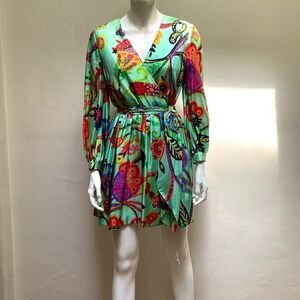 Vintage Gayle Kirkpatrick Silk Dress Retro 60’s veuc